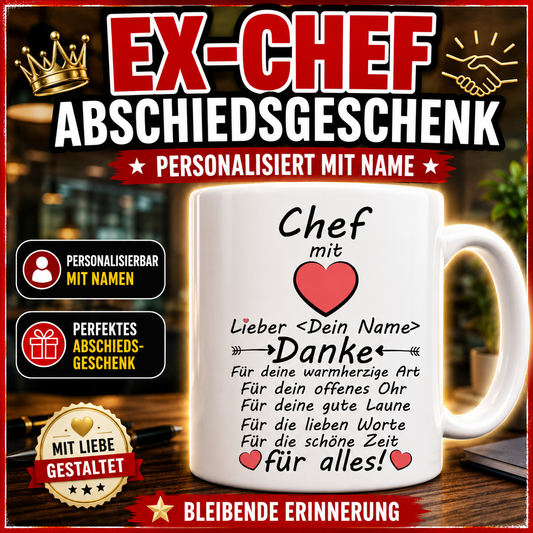 ehemailgen chef danke sagen zum abschied. Personalisierte Tasse mit Namen des Ex-Chef