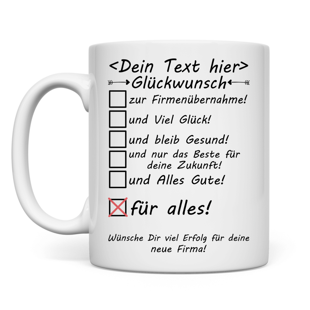 Firmenübernahme | Glückwünsche Geschenk | Tasse