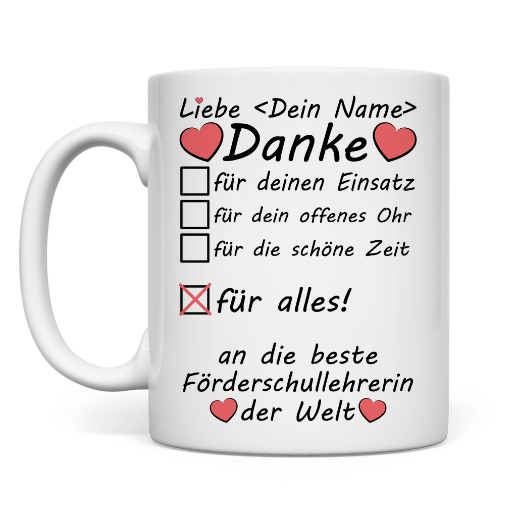 Förderschullehrer Geschenk - Tasse um Danke zu sagen - Abschiedsgeschenk für Lehrer an der Förderschule