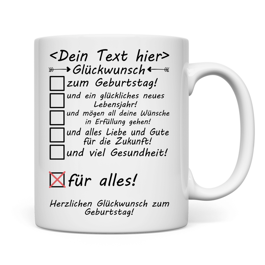 Personalisierte Tasse mit Namensdruck – Geburtstagsgeschenk für erwachsene Tochter