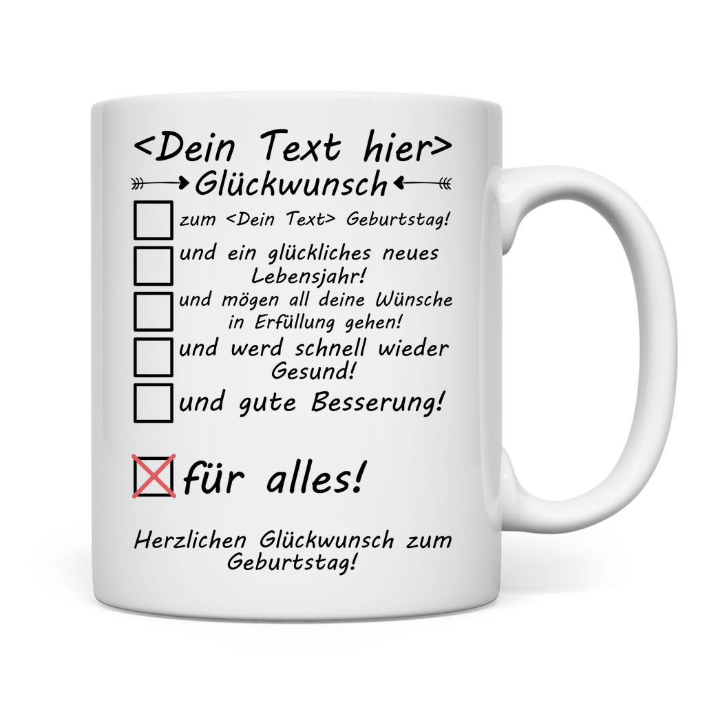 Personalisierte Tasse für kranke Freundin zum Geburtstag