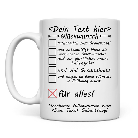 herzlichen glückwunsch zum 30 Geburtstag Nachträglich | alles gute wünsche Tasse