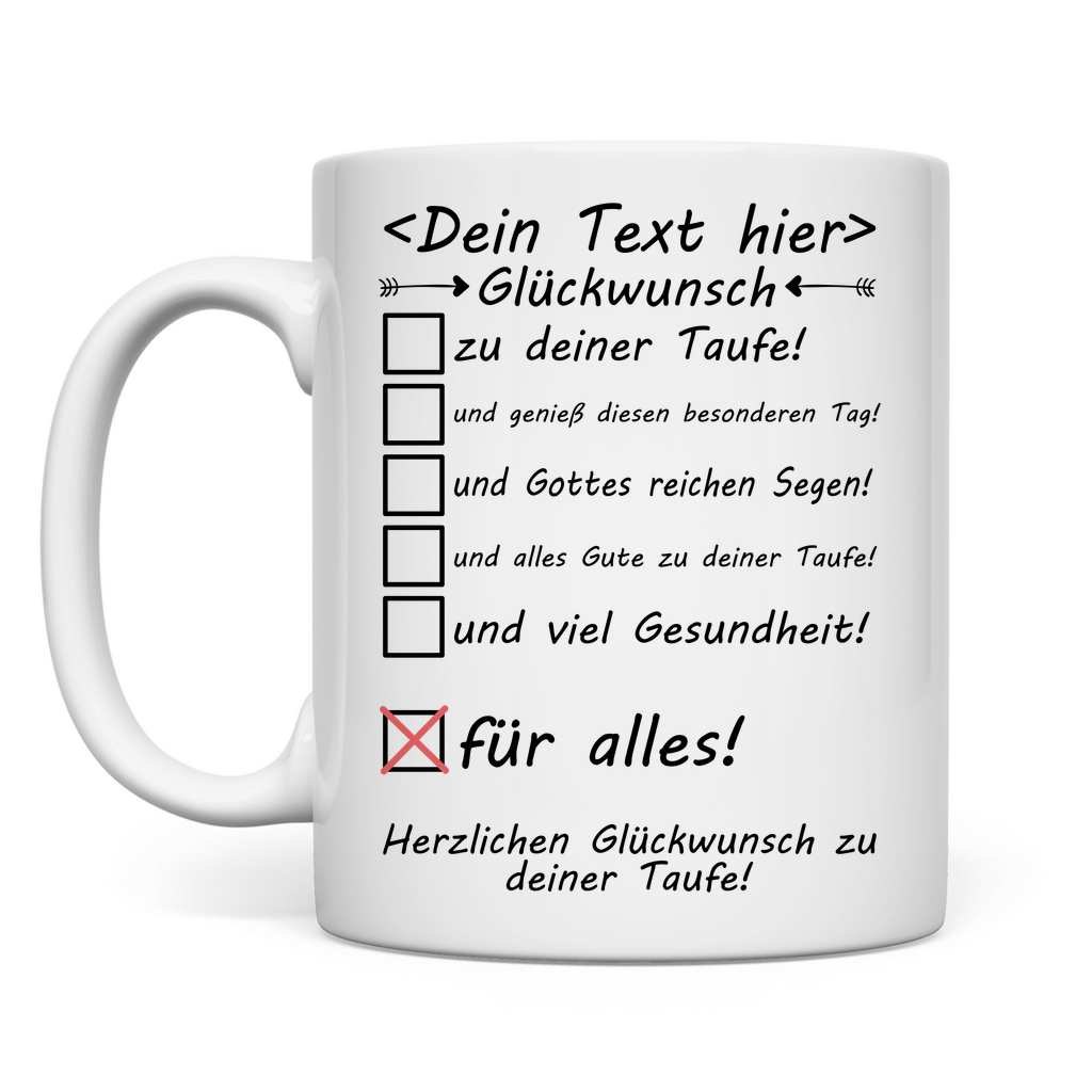 glückwunsch zur erwachsenentaufe gite wünsche Tasse