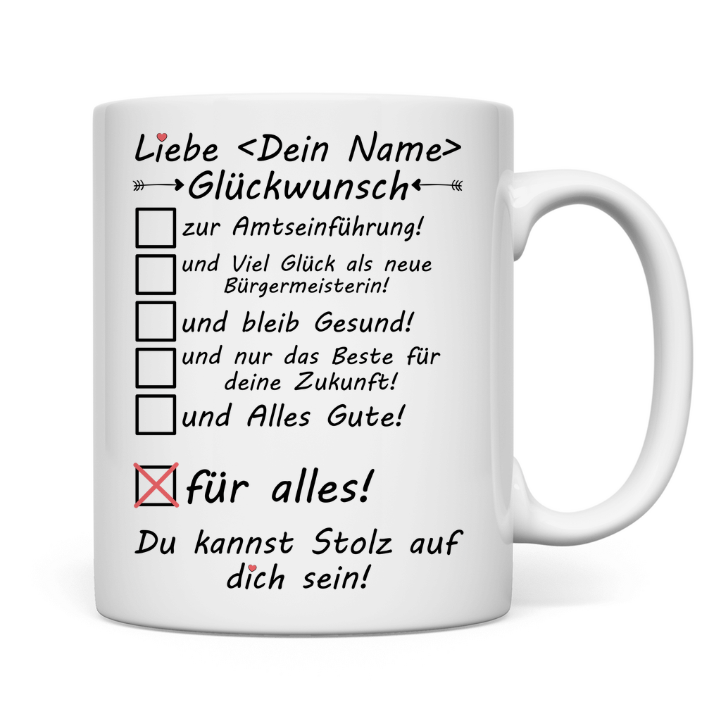 Personalisierte Tasse mit Namen – Geschenk zur Amtseinführung Bürgermeister Bürgermeisterwahl