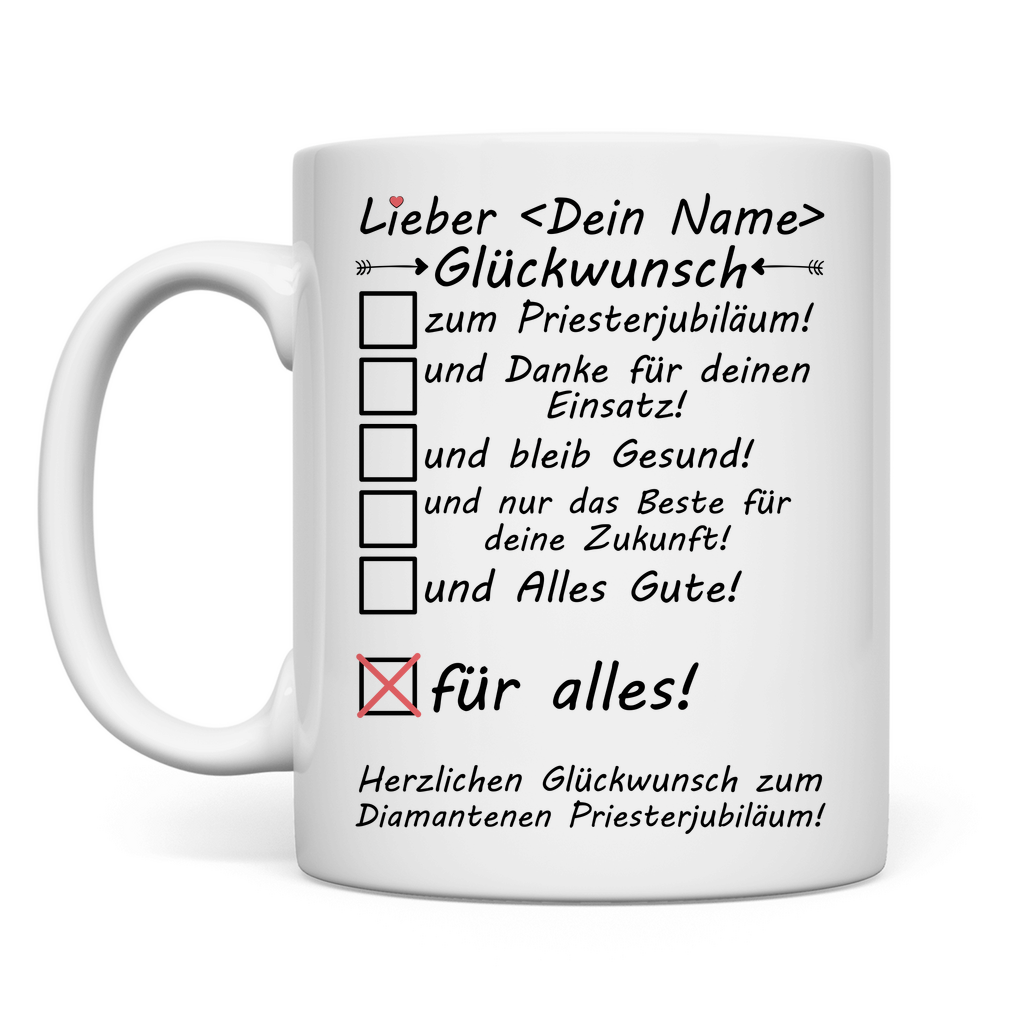 Diamantenen Priesterjubiläum | Tasse mit Namen