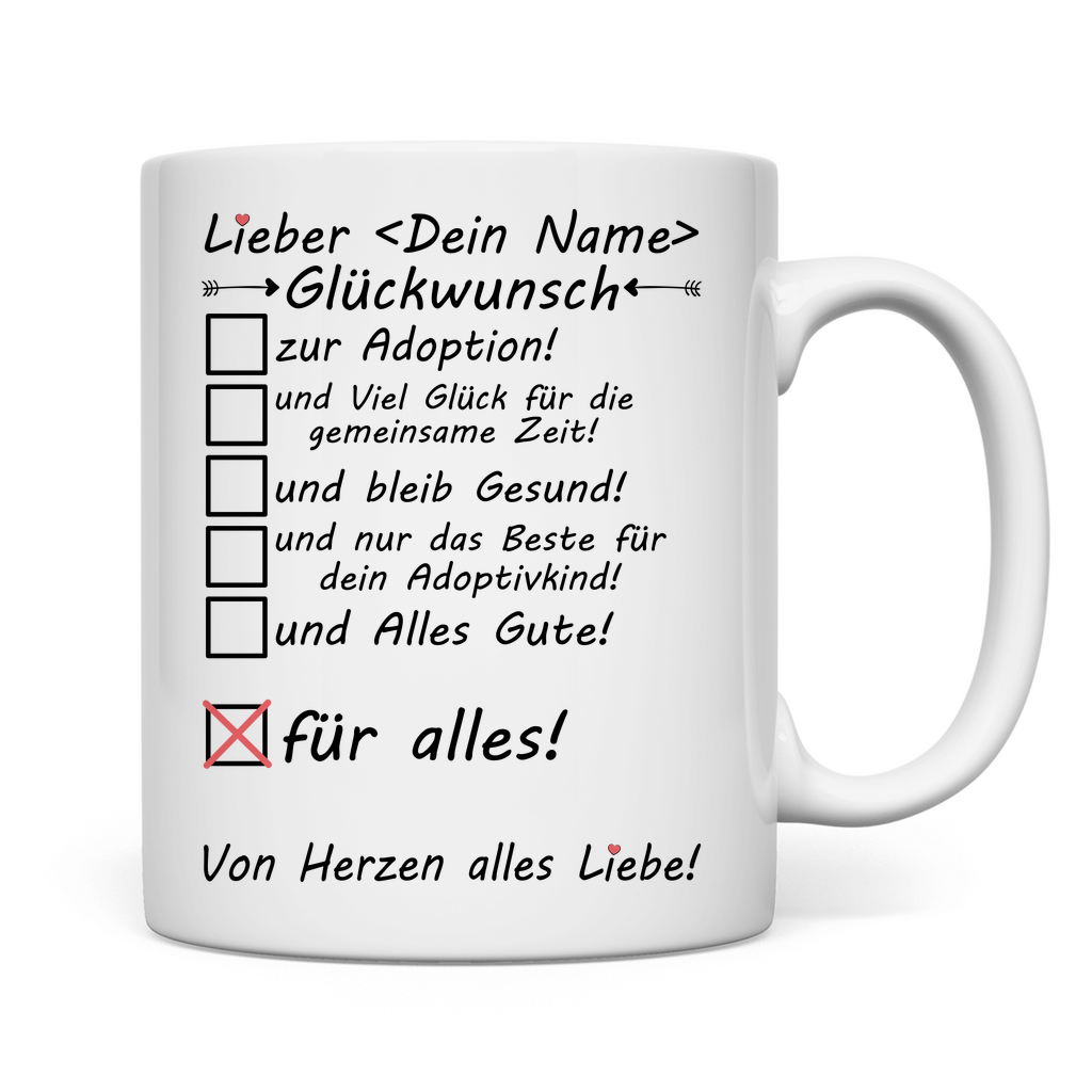 Glückwunsch zur Adoption | Erwachsene Tasse