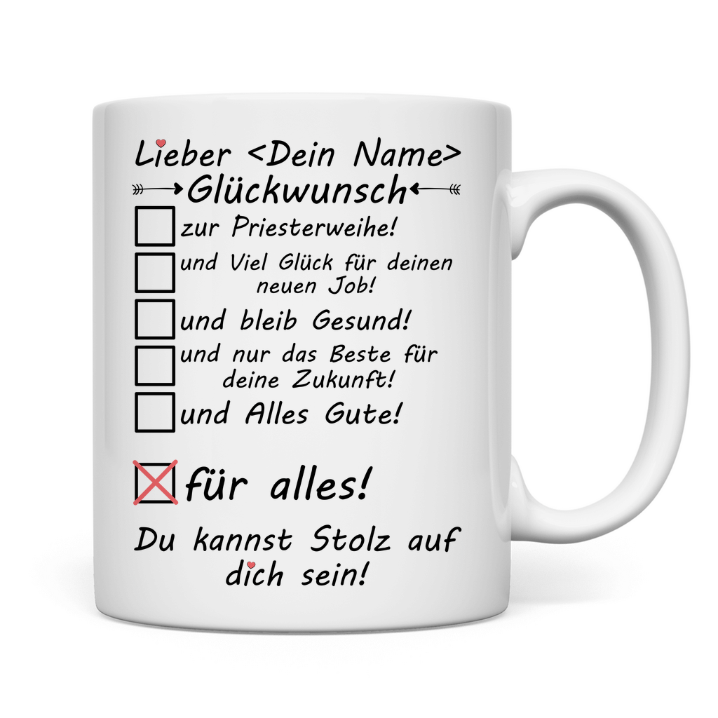 Glückwunsch zur Priesterweihe | Geschenk | Tasse