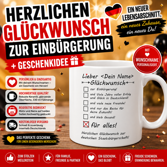 Herzlichen Glückwunsch zur Einbürgerung | Geschenk