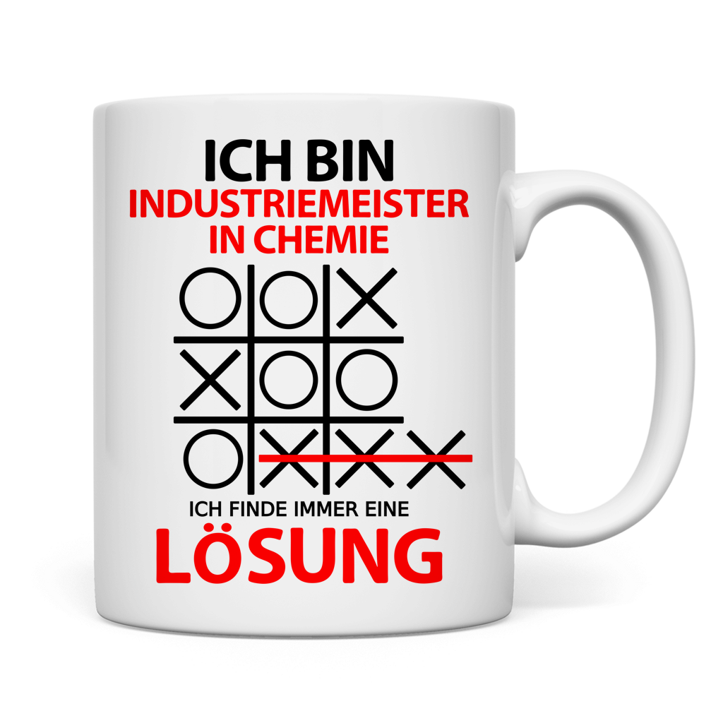Premium Keramiktasse Industriemeister Chemie, perfekt als Abschlussgeschenk Befoerderung Weihnachten Mitarbeitergeschenk, hochwertige weisse Tasse mit C-Henkel