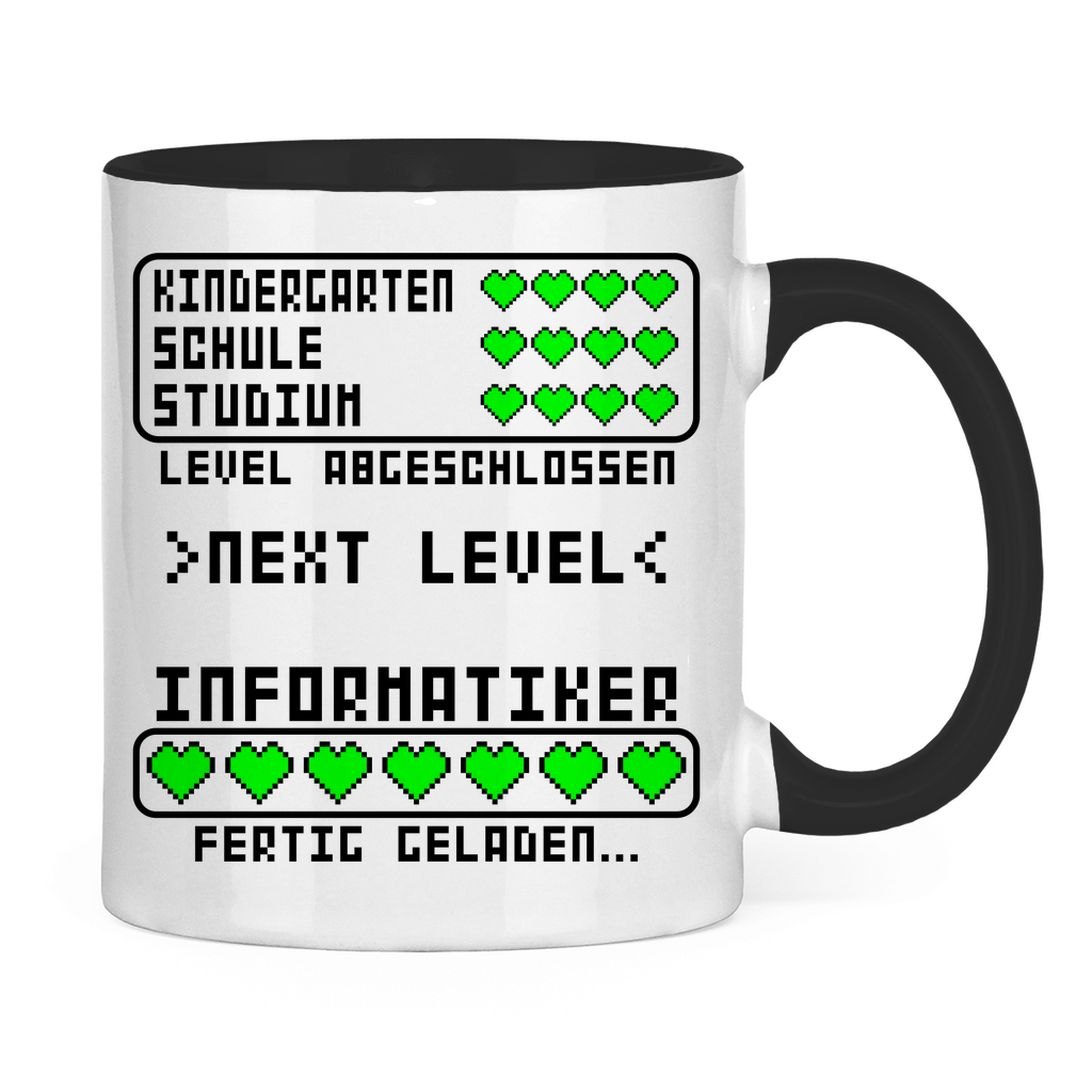 Bestandenen Informatiker Prüfung  Ausbildung | Tasse Geschenk Level abgeschlossen rückseite