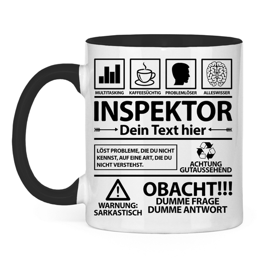 Inspektor Polizei - Lustige Sprüche Tasse - Geschenk für Regierungsinspektor - Personalisiert