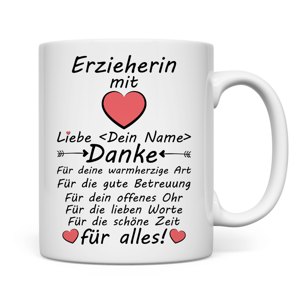Integration Erzieherin Geschenk – Tasse mit Dankeschön zum Abschied