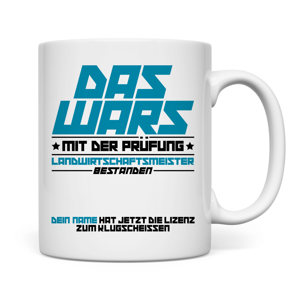 Hochwertige Tasse fuer Landwirtschaftsmeister aus Premium-Keramik, 330ml Fassungsvermoegen, perfektes Geschenk zur Meisterpruefung, Abschluss und Meisterfeier