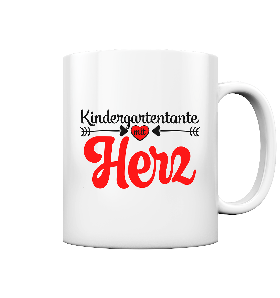 Kindergartentante Geschenk mit Herz - Tasse um Danke zu sagen