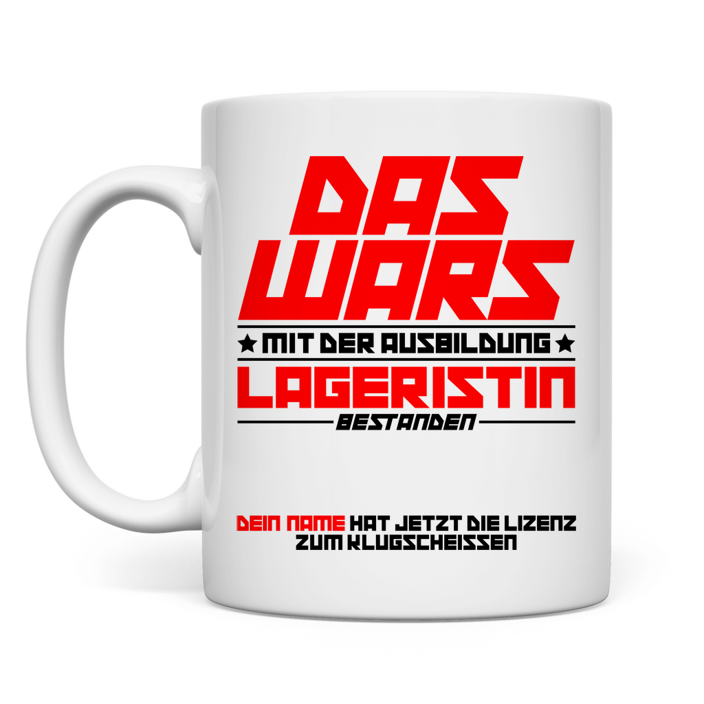 fachlageristin Ausbildung abschluss prüfung Bestanden tasse
