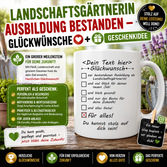 Landschaftsgärtnerin Ausbildung bestanden – Glückwünsche + Geschenkidee
