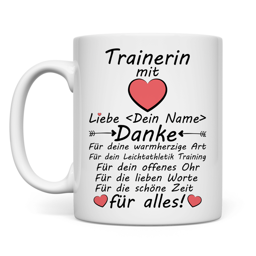 Personalisierte Tasse Leichtathletik-Trainer – Dankeschön mit Wunschname