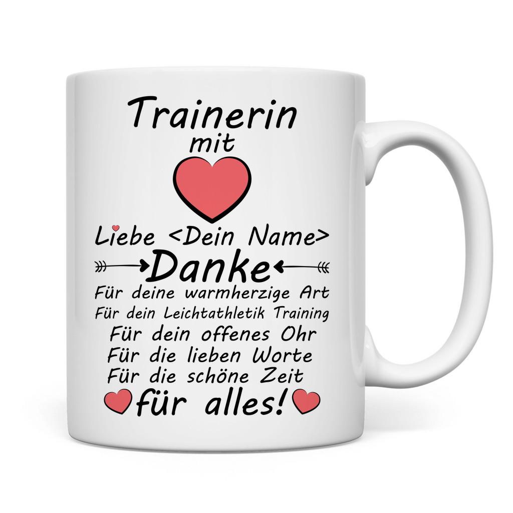 Personalisierte Tasse Leichtathletik-Trainer – Dankeschön mit Wunschname
