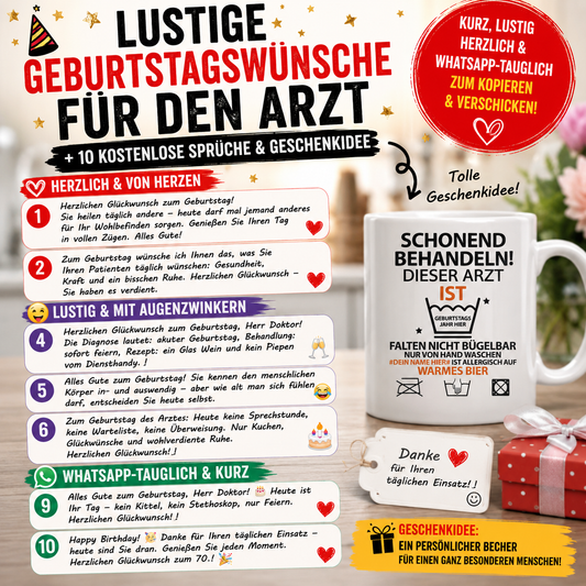 Lustige Geburtstagswünsche für den Arzt + 10 Kostenlose Sprüche & Geschenkidee