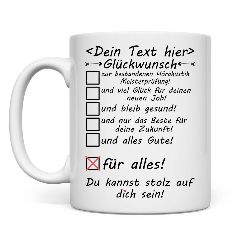 Meisterprüfung Hörakustik bestanden - Tasse - Hörakustikermeister Geschenk