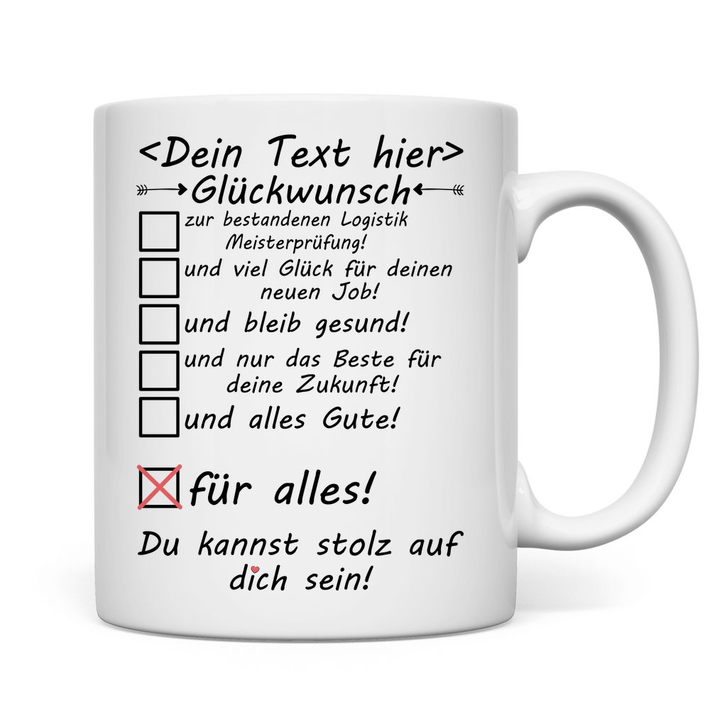 Meisterprüfung Logistik bestanden - Tasse - Logistikmeister Geschenk