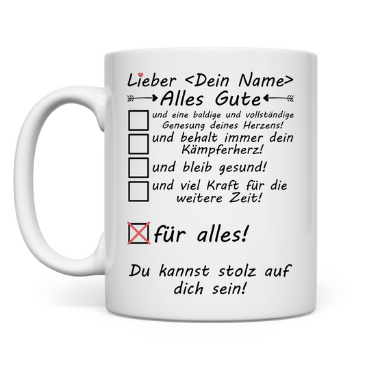 Nach Herz OP Herzinfarkt - Genesungsgeschenk - Tasse - Geschenk für Mann