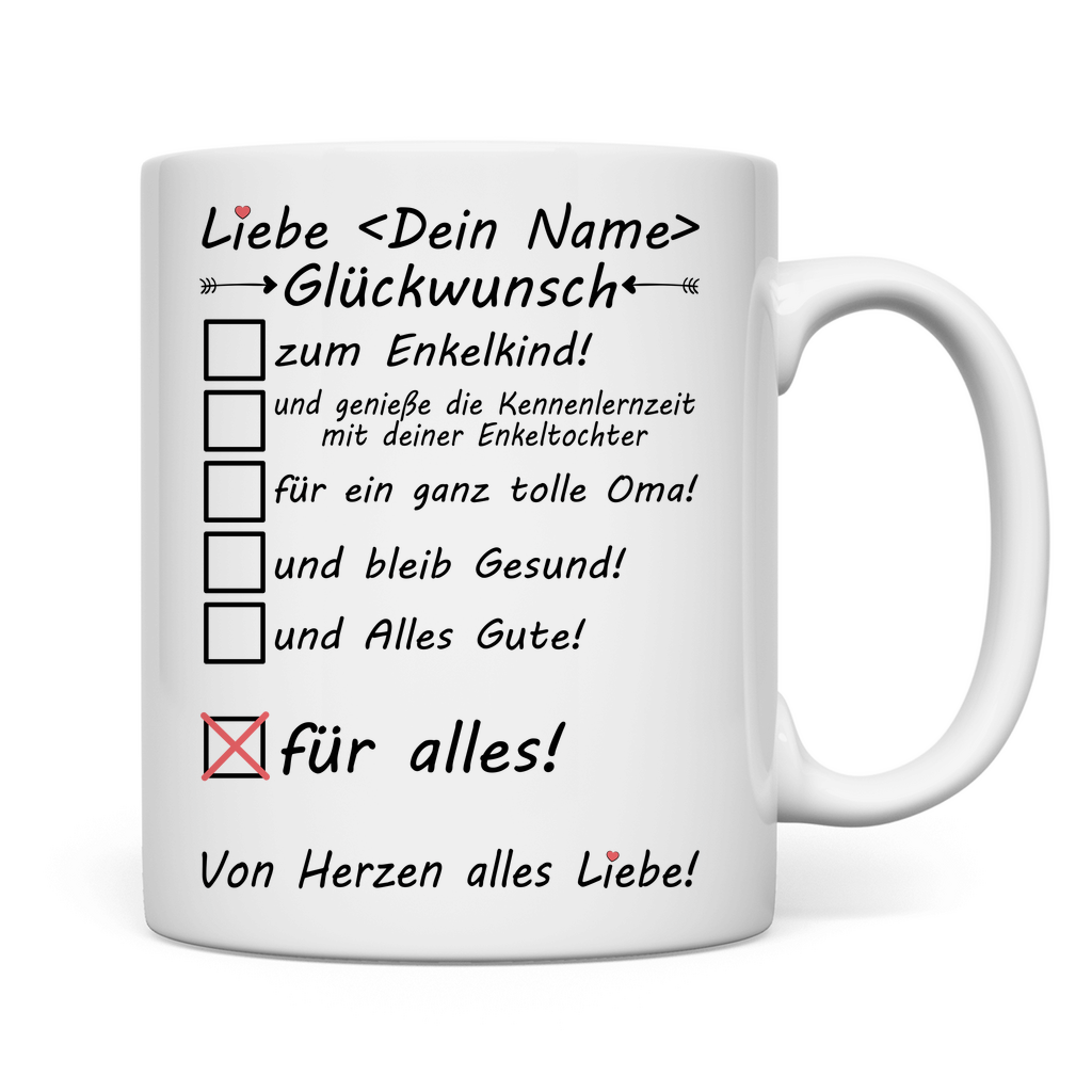 Oma geworden | Junge | Glückwunsch | Tasse