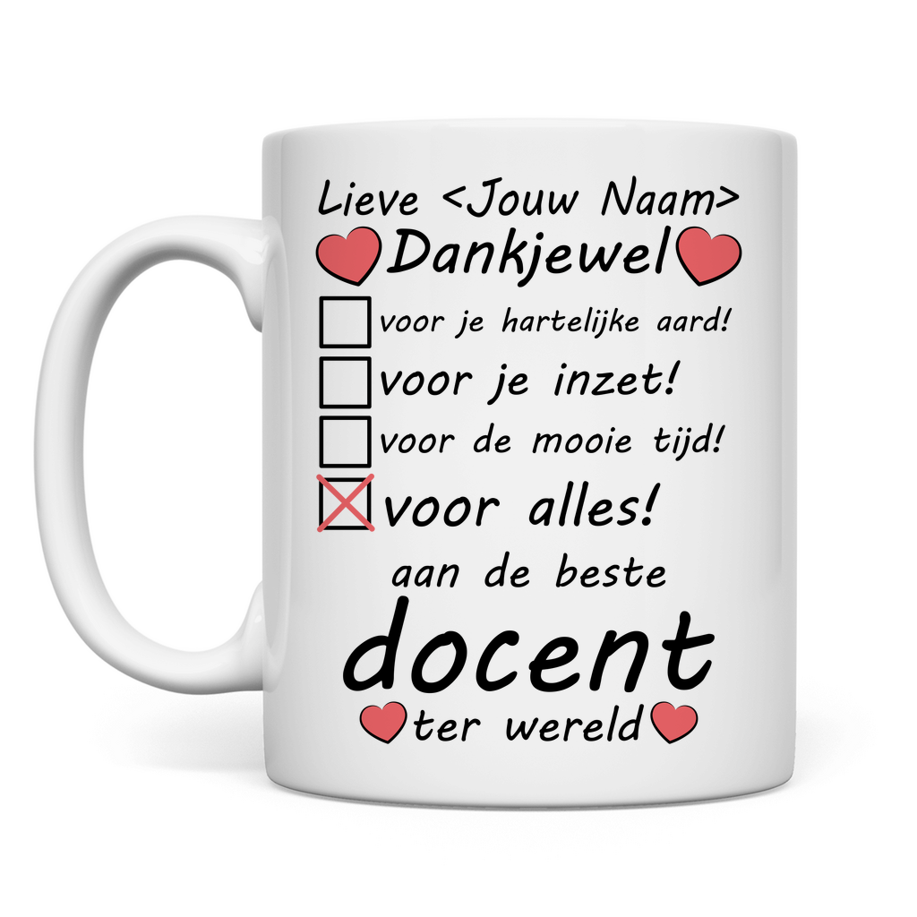Pensioen Cadeau voor beste leuk  Docent - Afscheid - Bedankt Mok