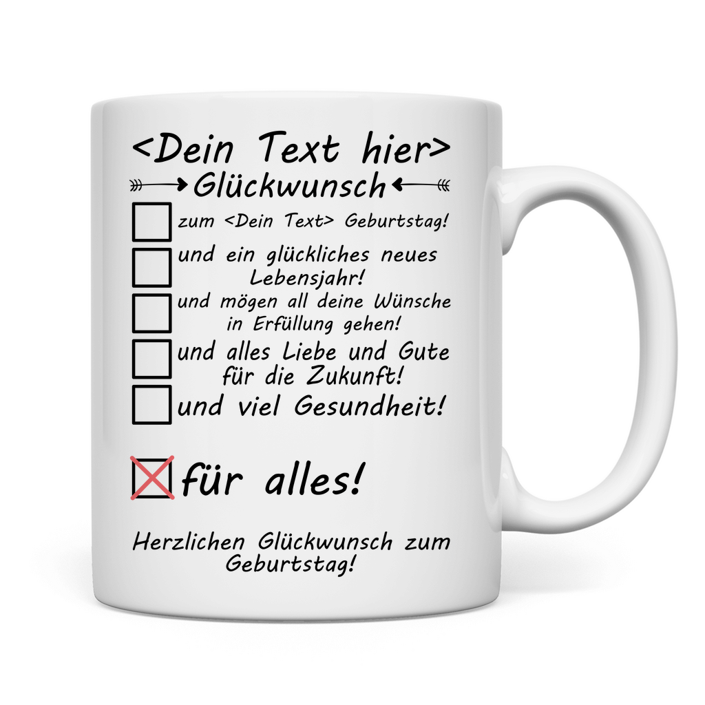 Personalisierte Förster Tasse – Geburtstagsgeschenk mit Glückwünschen & alles Gute