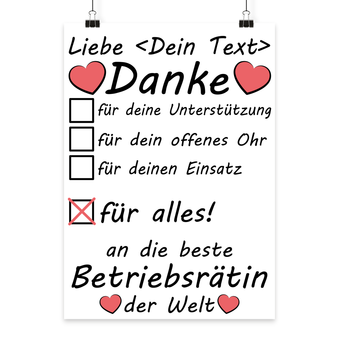 Poster Betriebsraetin Ruhestand Danke, personalisiertes Abschiedsgeschenk DIN A3, Anerkennung Betriebsratsarbeit
