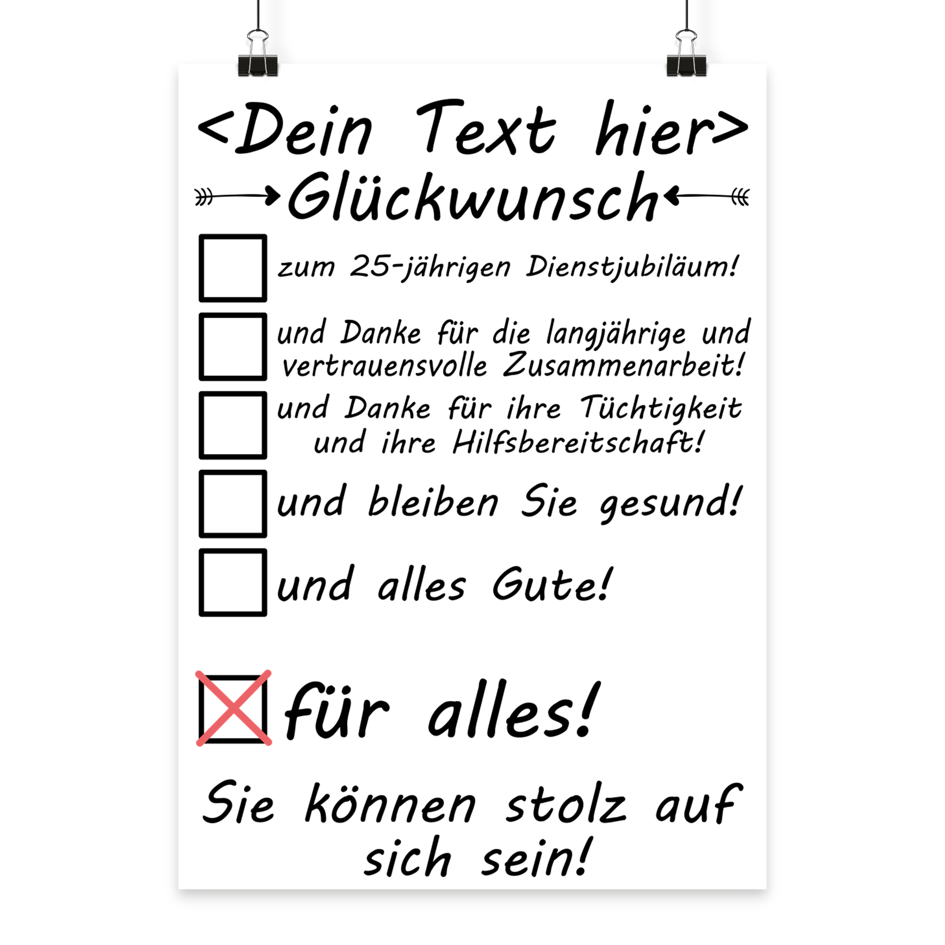 Personalisiertes Poster zum 25-jährigen Jubiläum ✓ Fine-Art-Print A3 ✓ Mit Namen ✓ Perfektes Geschenk für treue Mitarbeiter