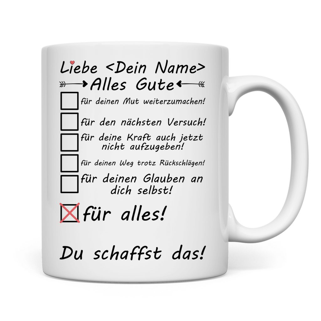 Prüfung nicht bestanden -  Trost Tasse - Aufmunterung Geschenk