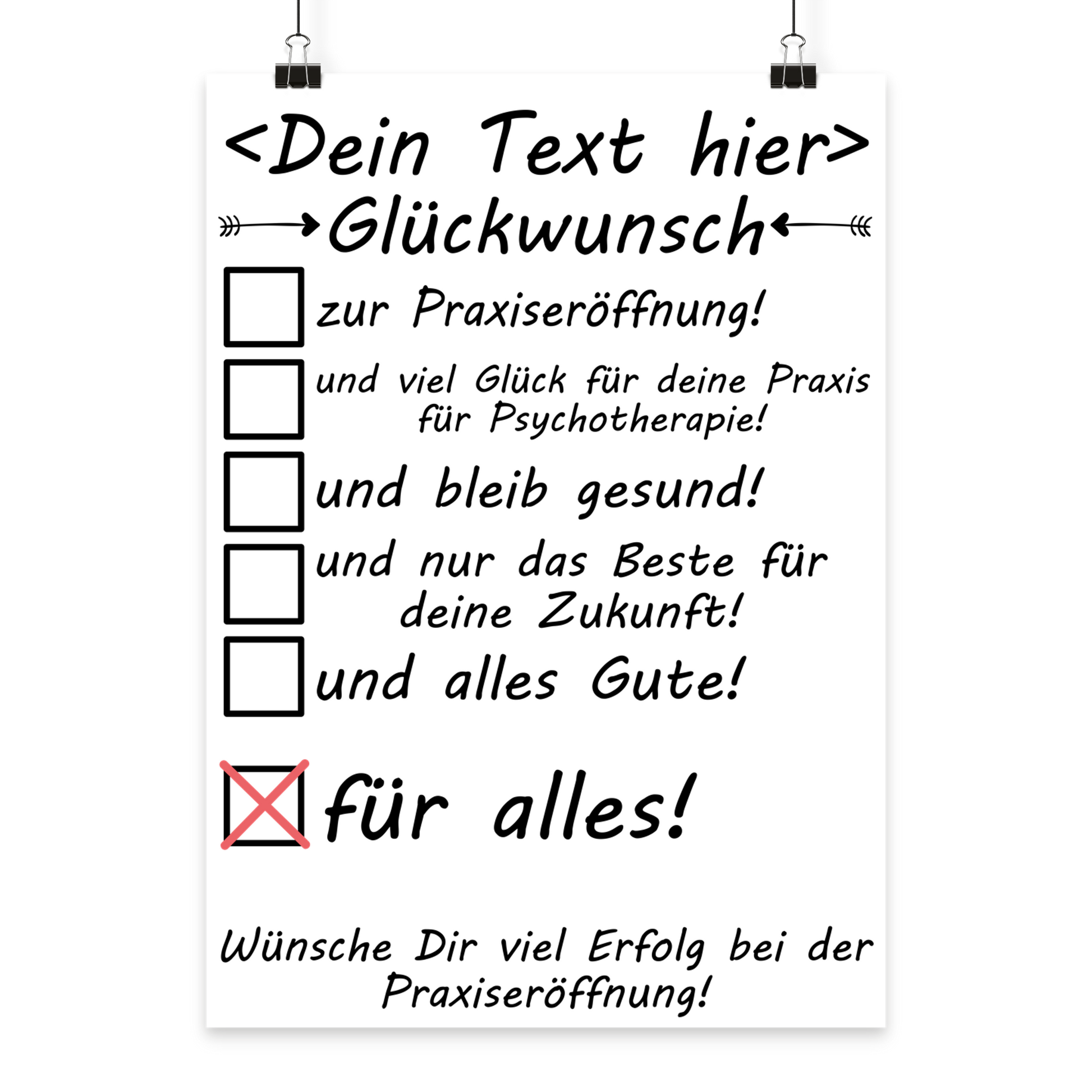 Therapeuten Poster Praxiseroeffnung personalisierbar, DIN A3 Wanddeko, Premium-Druck fuer Psychologen und Therapeuten