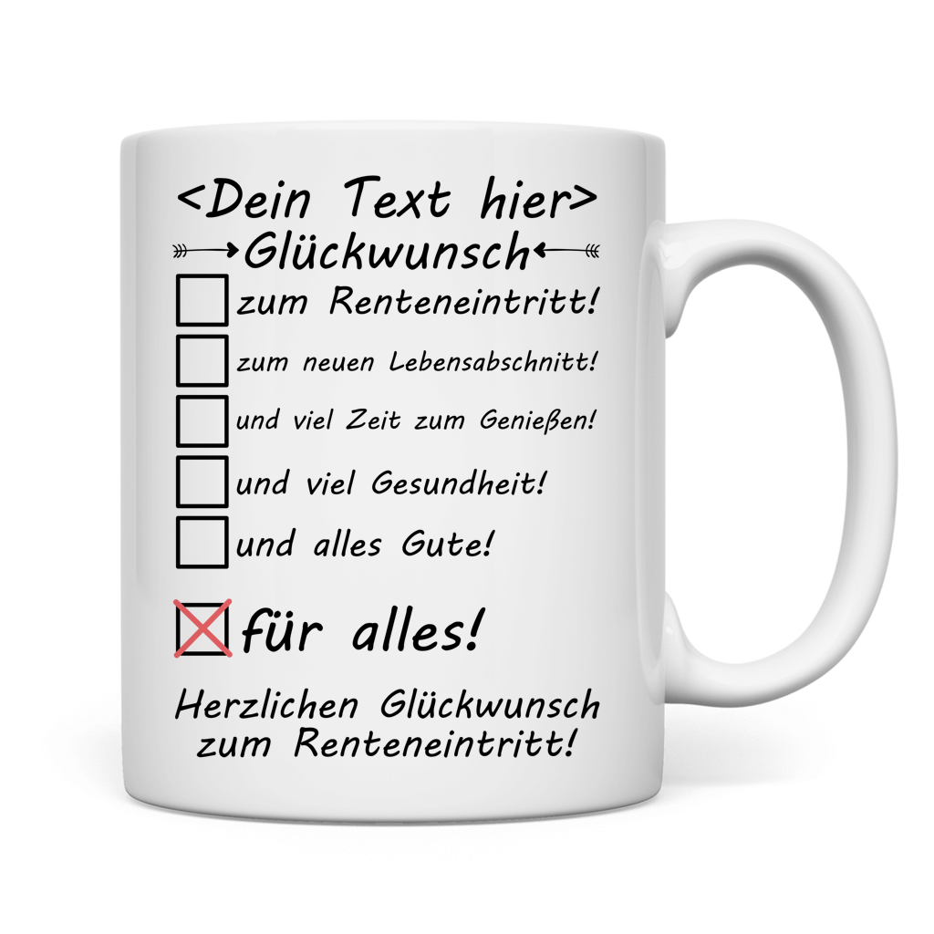 Premium Tasse Renteneintritt Vater mit C-Henkel, ideales Geschenk zum Ruhestand, Abschiedsfeier und als Dankeschoen fuer langjährige Arbeit