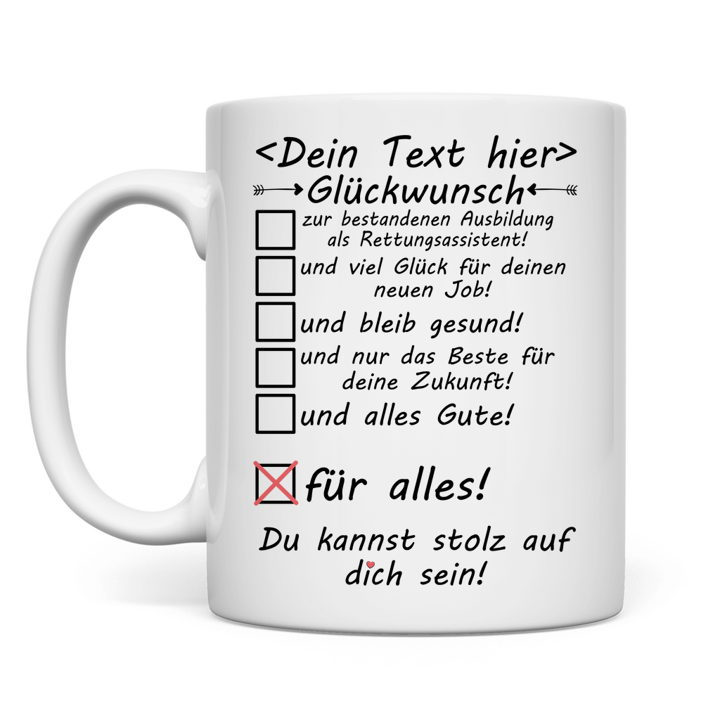 Rettungsassistent prüfung  bestanden | glückwunsch Tasse