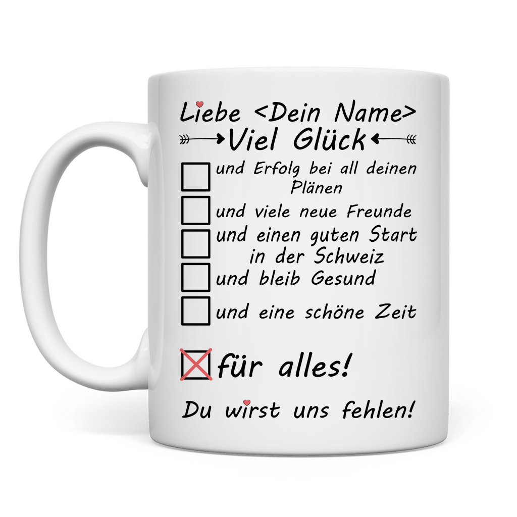 Schweiz Auswanderer | Abschiedsgeschenk | Tasse