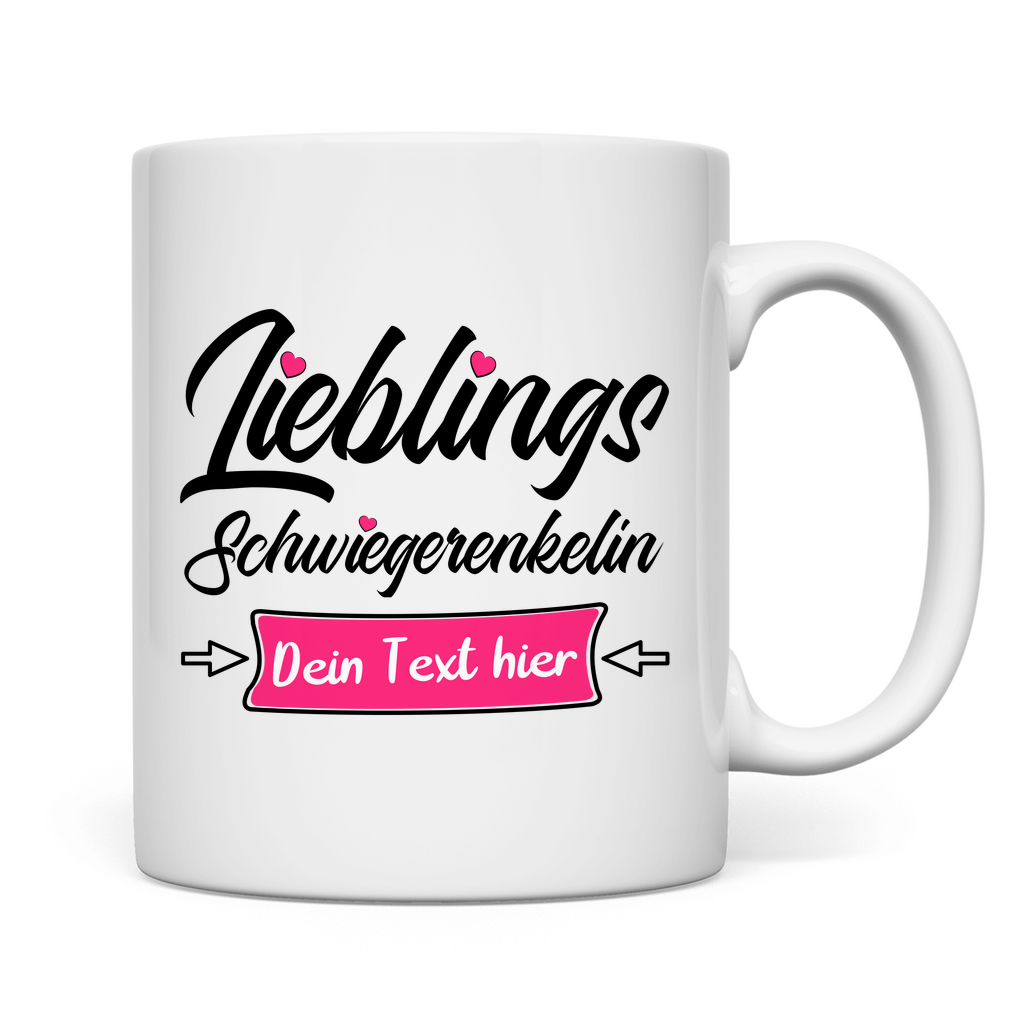 Schwiegerenkelin Tasse personalisiert - Detailansicht - Spülmaschinenfeste Premium Keramik Mug 330ml mit individuellem Namen