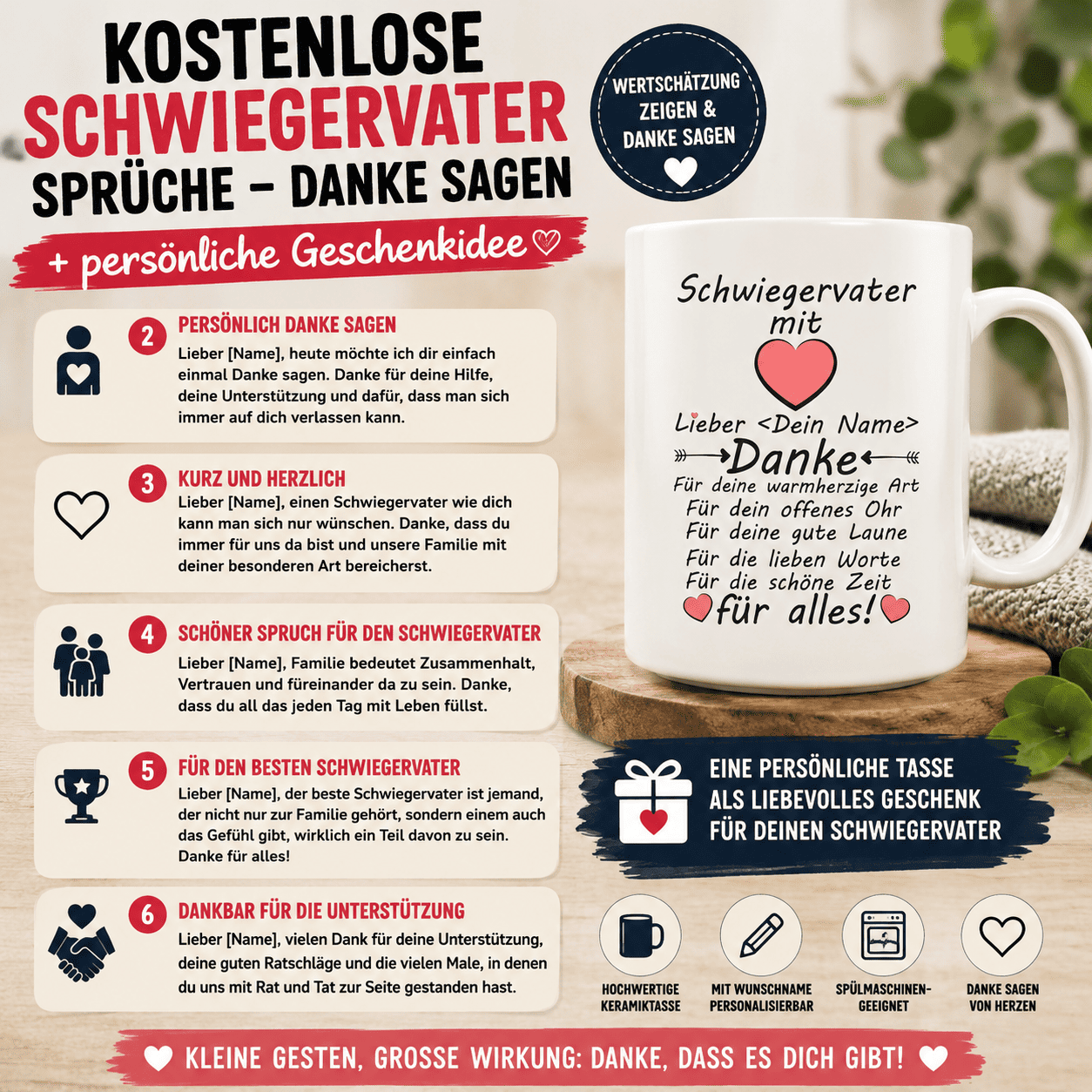 Kostenlose Schwiegervater Schöne & liebe Sprüche – Danke sagen + persönliche Geschenkidee