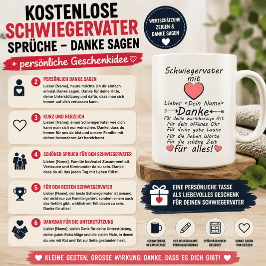 Kostenlose Schwiegervater Schöne & liebe Sprüche – Danke sagen + persönliche Geschenkidee