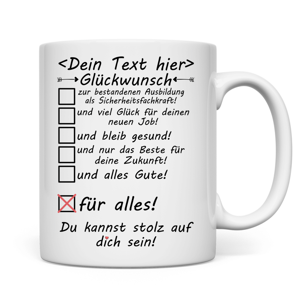 Sicherheitsfachkraft SIFA Ausbildung bestanden | Tasse
