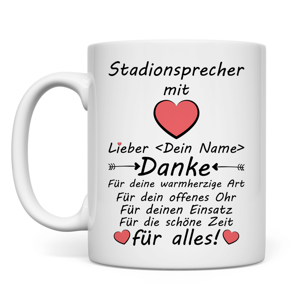 Stadionsprecher Geschenk Tasse – Danke sagen zum Abschied