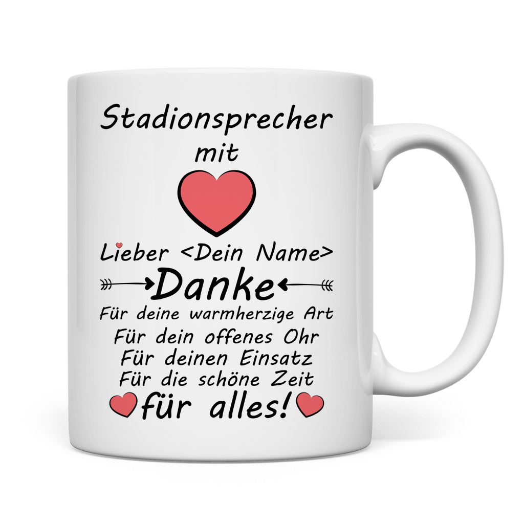 Stadionsprecher Geschenk Tasse – Danke sagen zum Abschied