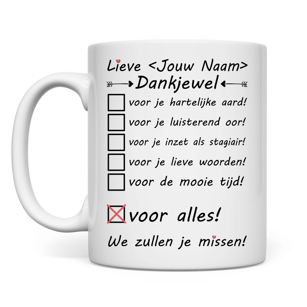 Stagiair Afscheid Mog - Leuk Bedankje Afscheidscadeau - Bedankt