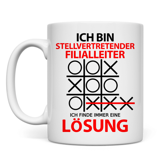 Weisse Keramiktasse fuer stellvertretender Filialleiter als Dankeschoen zum Abschied Jobwechsel oder Geburtstag mit 330 ml Fassungsvermoegen und C-Henkel