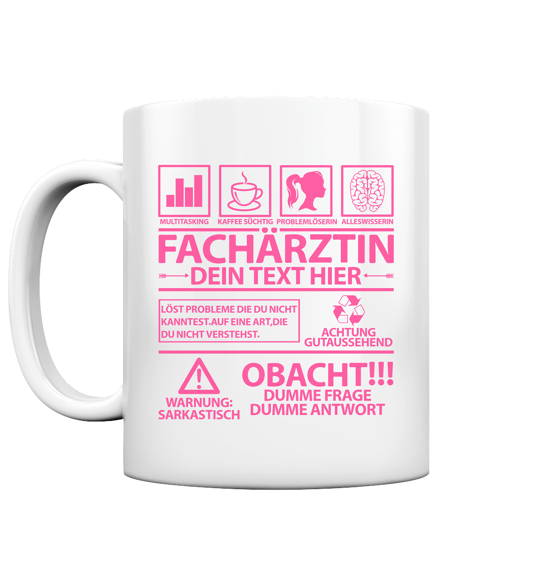 Tasse Fachärztin Personalisiert mit Namen und lustigen Spruch