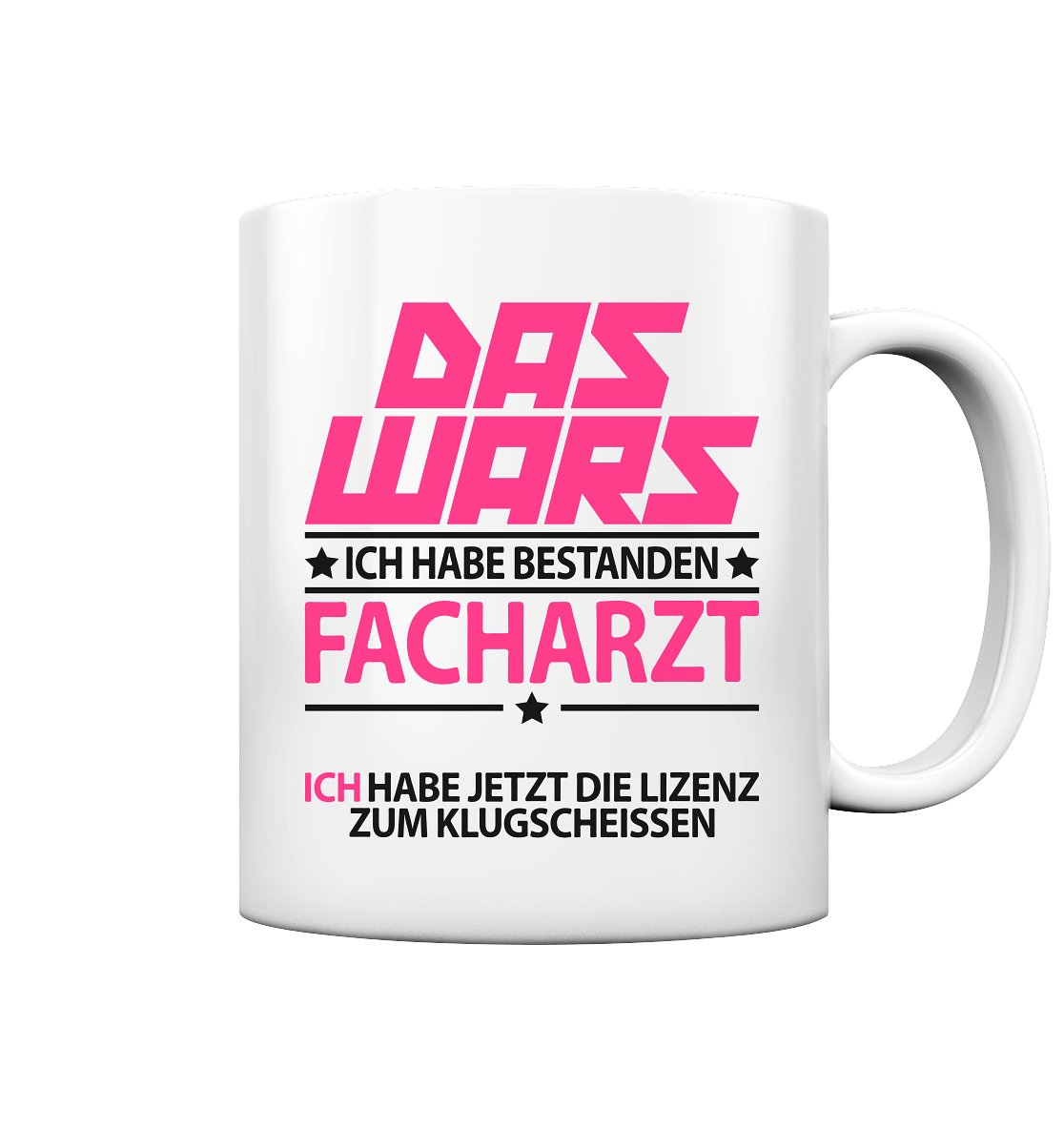 Geschenk zum Facharzt bestanden Tasse für Fachärztin