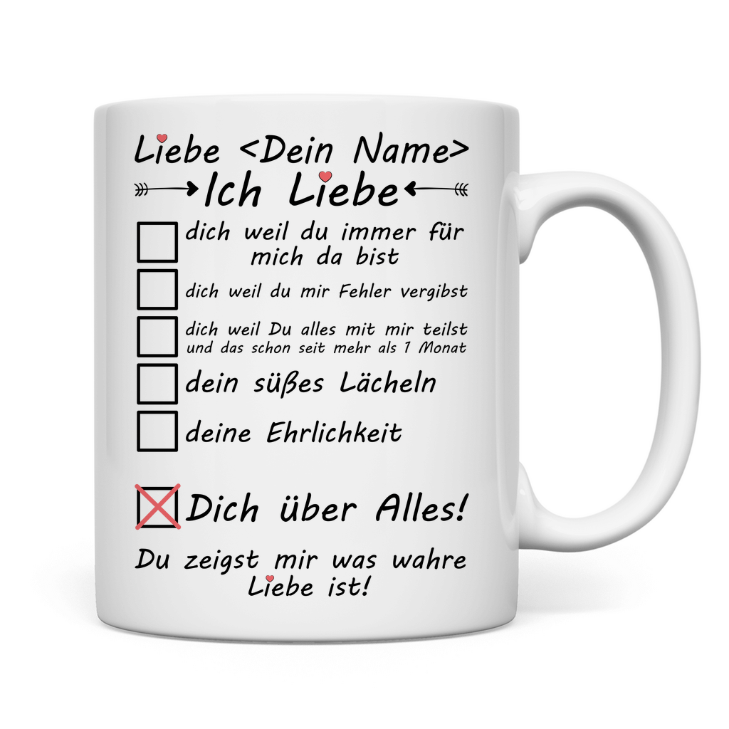 Personalisierte Tasse 1 Monat Beziehung – Geschenk für Freund mit Wunschname