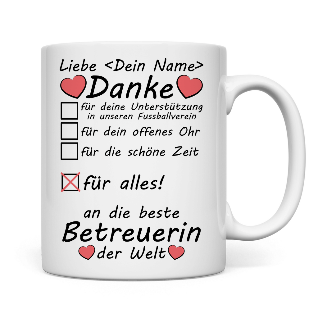 Betreuer für Fussball | Fussballverein | Tasse