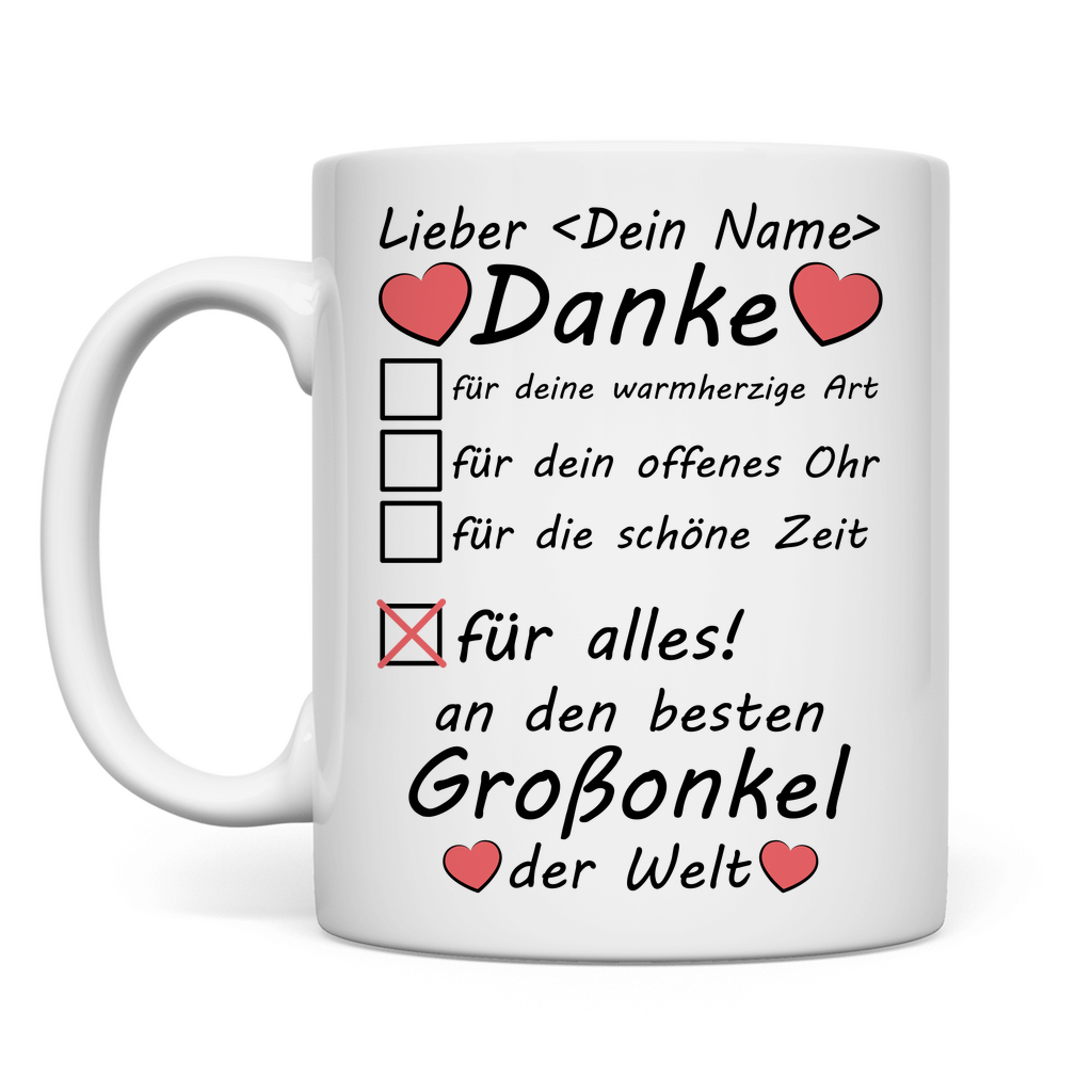 Personalisierte Tasse für Großtante – Dankeschön-Geschenk mit individuellem Namen
