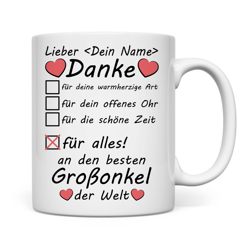 Personalisierte Tasse für Großtante – Dankeschön-Geschenk mit individuellem Namen